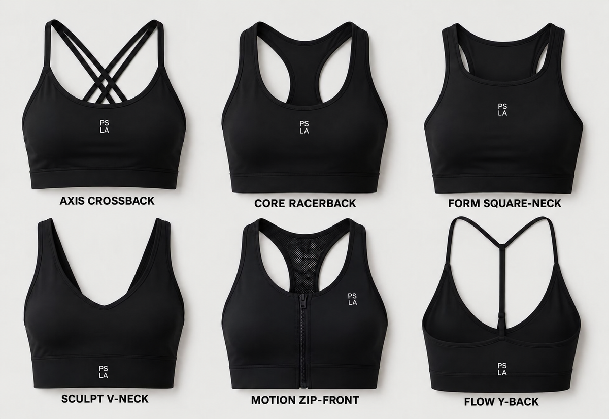 PSLA Black Sports Bra Collection